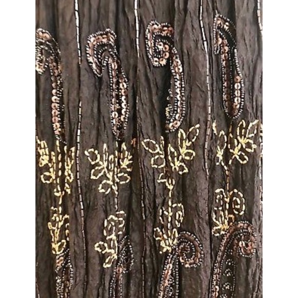 Saks Fifth Avenue Silk Beaded Sequined Skirt - Picture 3 of 5